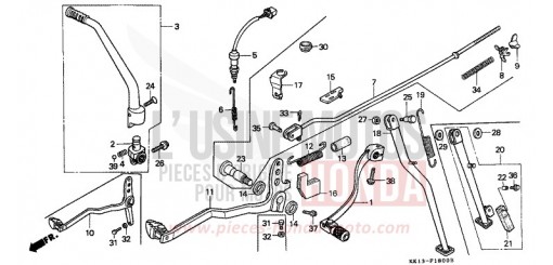 PEDALE/BIE. DE DEMARREUR DE KICK XR250RF de 1985